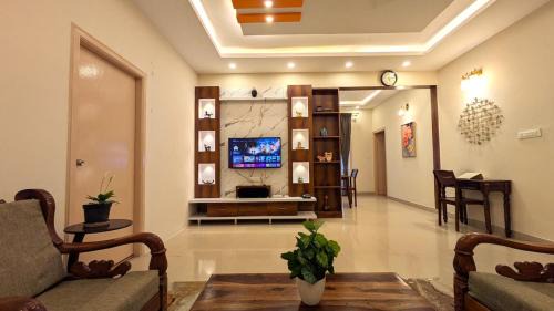 D Souza Layout Apartamento | Leaf Luxe at Lavelle Road AC 3BHK in CBD Bangalore