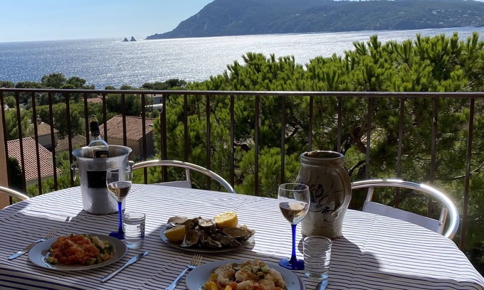 Saint-Mandrier-sur-Mer Apartamento | [Les 2 frères] Panoramic sea view + solarium + pools + air conditioning