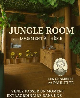 Sainte-Marie-la-Mer Casa | Les Chambres de Paulette à Theme LA JUNGLE ROOM