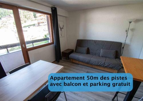Saint-Jean-dʼAulps Apartamento | Les Cimes, Chaleureux studio 4 pers, 50m du télécabine, vue dégagée sur les pistes, DRAPS NON COMPRIS