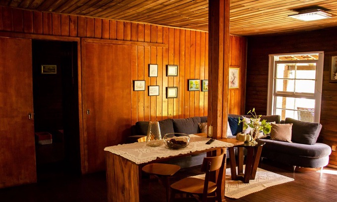 Caraa Chalet De Esquí | Lindo chalé rústico beira-rio com lazer, Caraá/RS