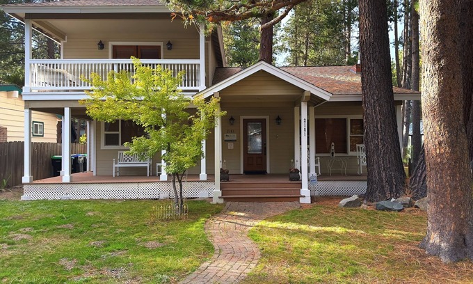 Tahoe Island Casa | Lodge Royal w/French-Flair: Forested, BBQ