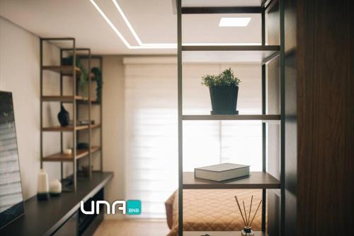 Sao Goncalo Apartamento | Loft com sacada, lareira e garagem no Parque Una