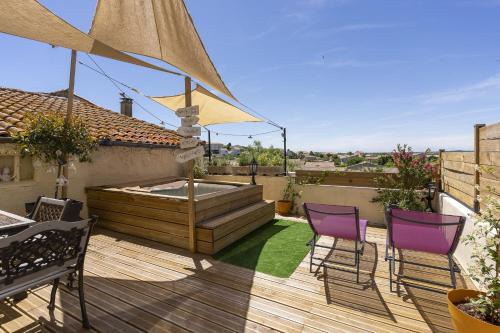 Abeilhan Apartamento | Logement féerique SPA & terrasse - proche Pézenas