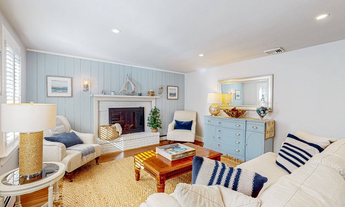 Cotuit Casa | Lovell's Pond Retreat - remodeled home with sunroom, steps to secluded pond