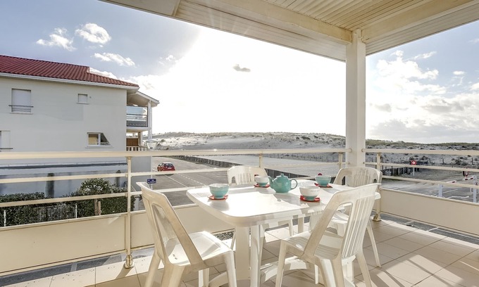 Biscarrosse Plage Apartamento | Bonito apartamento T3 a 50m de la playa, balcón, aparcamiento, para 4