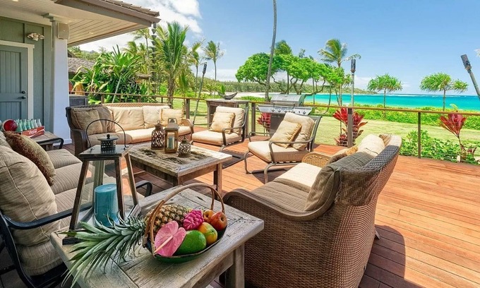 Anahola Casa | Frente a la playa de la elegancia en el famoso coco Costa de Kauai