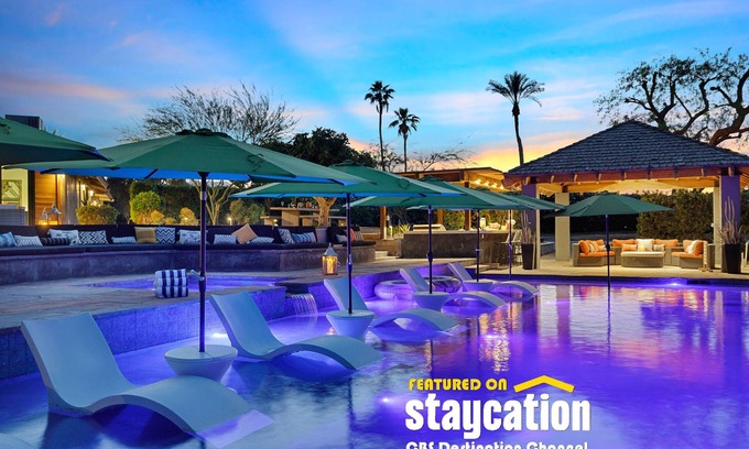 Palm Springs Casa | Luxe Estate 5 Min to Coachella Private Lake Pickleball Pool Spa 5BR