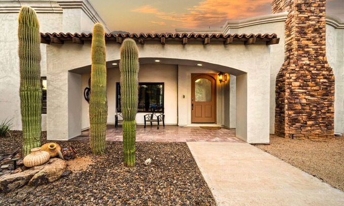 Rio Verde Foothills Casa | Luxe Ranch w/Four Peaks Views & Outdoor Fireplace