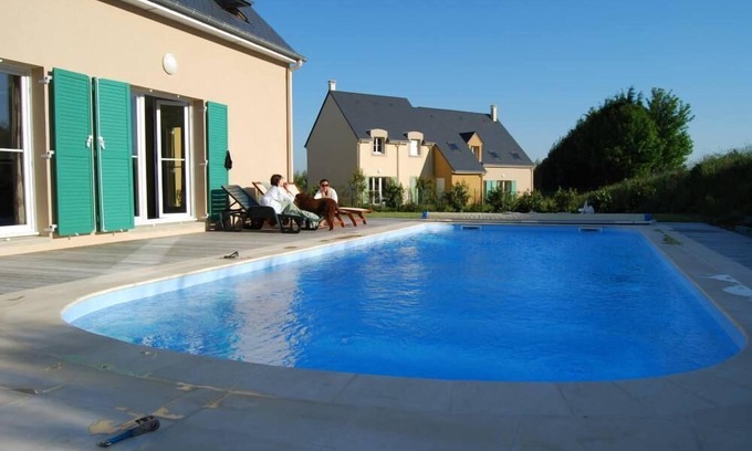 Port-en-Bessin-Huppain Casa | Nueva casa de lujo en campo de golf Omaha Beach, piscina privada climatizada