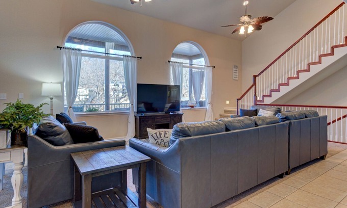 Lake Ozark Casa | Luxurious Lakefront Home with Dock & Boat slips, On a Deep water, No wake cove.