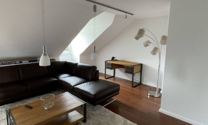 Bad Alexandersbad Apartamento | Luxurious vacation apartment (55 m²) with south-facing balcony and bio-ethanol wall fireplace