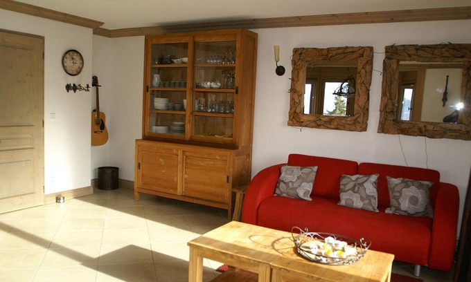 Prapoutel Apartamento | Apartamento de 3 habitaciones con cabina, alta gama, a pie de pista, balcón y vista a la montaña