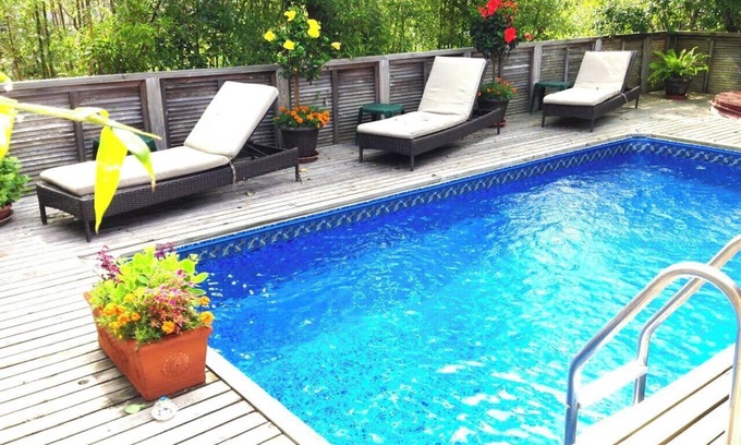 Fire Island Pines Casa | Luxury 4-bedroom house in Fire Island Pines - AC, bay views, heated pool and spa