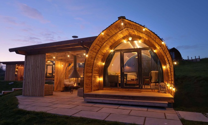 Cockburnspath Cabina | Premium-Hot Tub-Cabaña-Baño privado con ducha