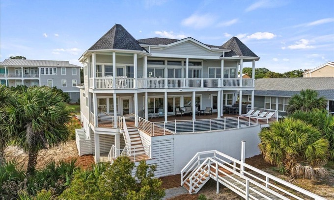 Saint Helena Island Casa | Luxury Direct Oceanfront NEW Private Elevated Pool and Spa! Limo Golf Cart Included
