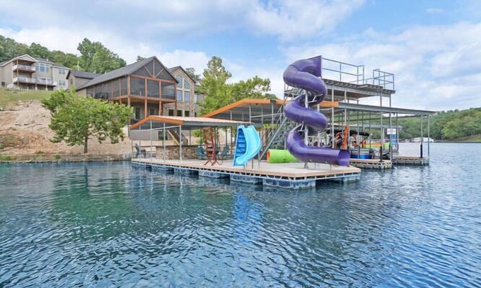 Linn Creek Casa | Luxury Home on Cove with Boat Slips, Waterslides, and Jump Deck