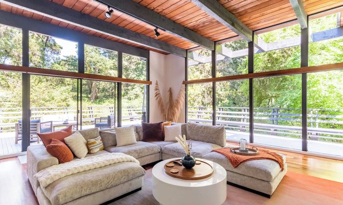 Redwood City Villa | Luxury Mid-Century Modern Home w/ XL Deck
