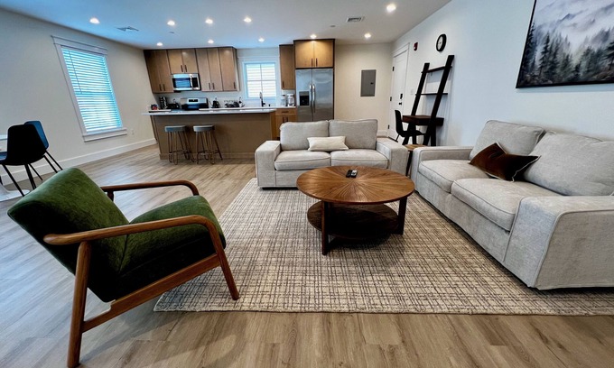 Montgomery Apartamento | Luxury New 1BR 950 sq ft apartment. Sleeps 4. Stocked Kitchen, 2 Tvs, Parking.