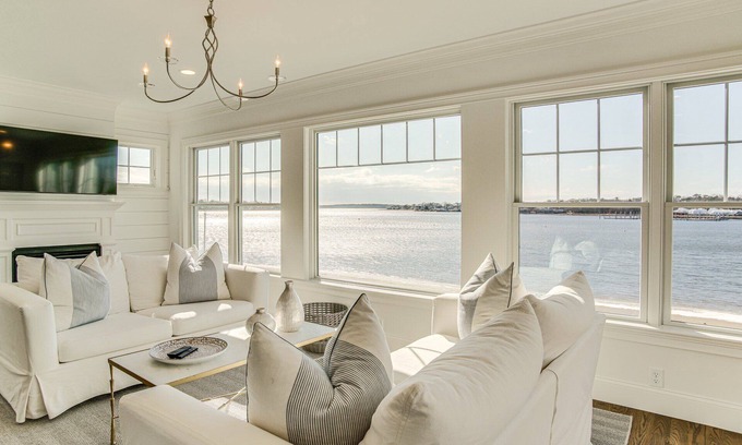 Wareham Casa | Luxury Ocean Front Home w/ its own Private Beach. New, Clean+ High end finishes.