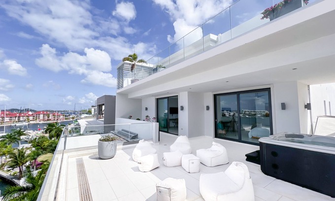 Simpson Bay Apartamento | Ático de lujo · Cole Bay · Vista laguna y piscina