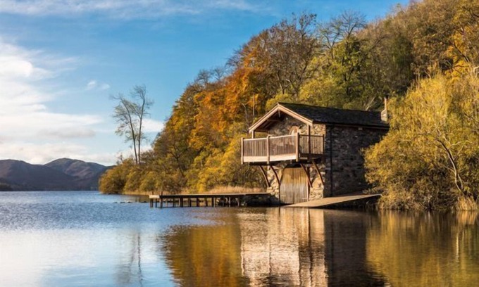 Ullswater Cabaña | Boathouse de lujo para 2 personas en 1 habitación con vistas al lago