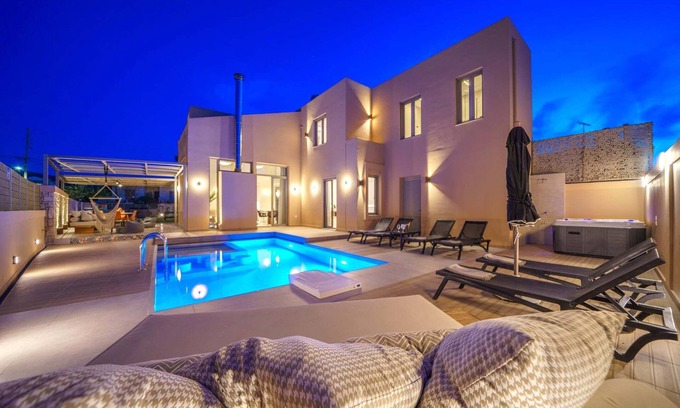 Pigi Villa | Lujo, privado, amplia villa con gimnasio privado, a solo 8 km de la ciudad de Rethymno.