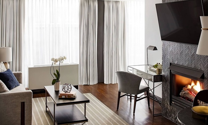 Connecticut Ave - K Street Hotel | Luxury St. Gregory Suite – Private Balcony + Spa Tub Near Museums