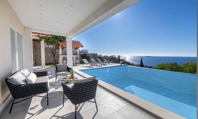 Mlini Villa | Luxury Villa Vesna with pool, jacuzzi, sauna and gym