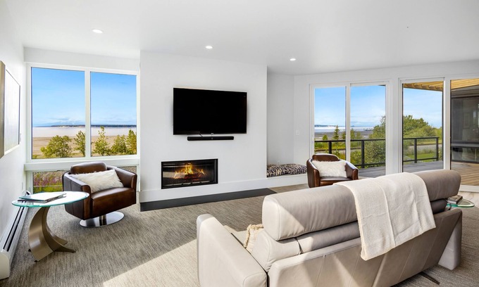South Addition Villa | Luxury villa with inlet views, hot tub, decks, grill, balcony, fireplace, & W/D