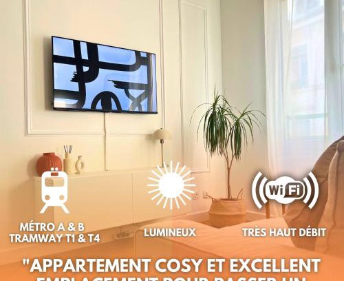 Charpennes - Charmettes Apartamento | Lyon Suite Cosy - Appartement T2 - Proche Parc Tête d'Or