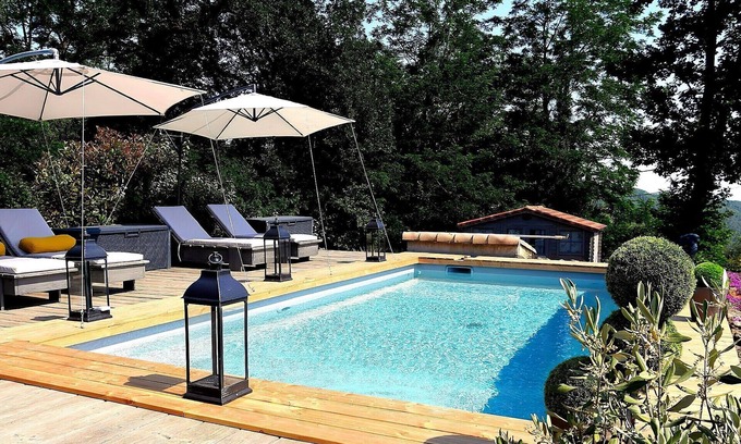 Payzac Casa | Hermosa casa de campo en Ardèche con piscina comunitaria