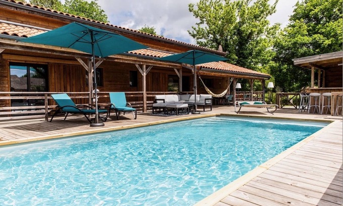 Naujac-Sur-Mer Casa | HERMOSA CASA DE MADERA CON PISCINA CLIMATIZADA A 10KM DEL OCÉANO