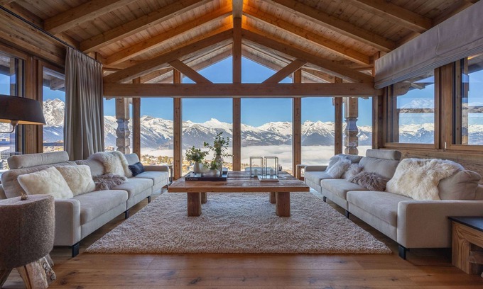 Nendaz Chalet De Esquí | Magnifique Chalet en Vieux Bois Avec vue Spectaculaire sur les Alpes Bernoises