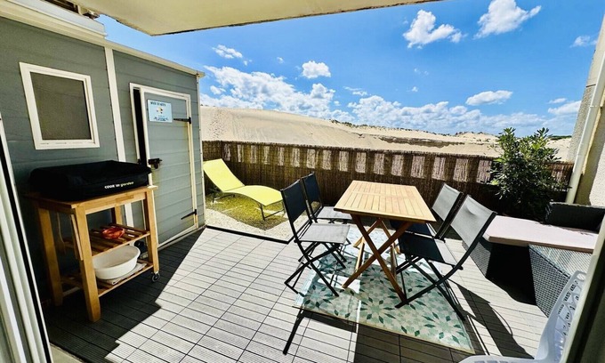 Biscarrosse Plage Apartamento | Magnifique T2 avec Terrasse avec vue imprénable sur la Dune Océane (210)