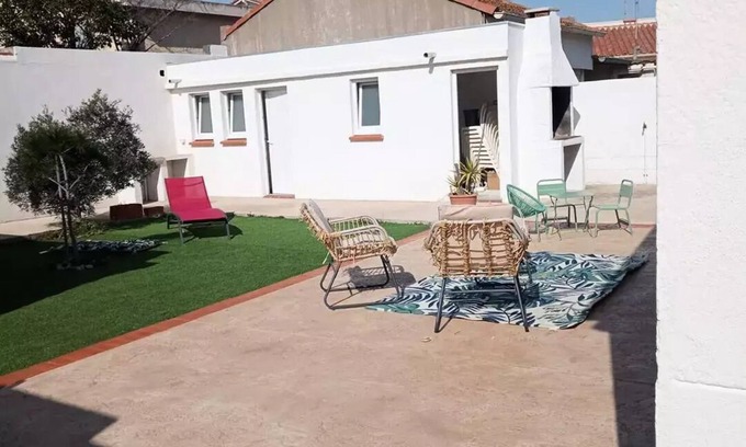 Canet-Plage Villa | 2 Schlafzimmer Caneto Haus, Klimaanlage, Parkplatz, WLAN in der Nähe des Strandes