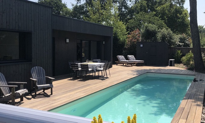 Le Hezo Casa | Maison Contemporaine Avec Piscine, Terrasse, Confort, Calme, Jardin. Golfe Océan
