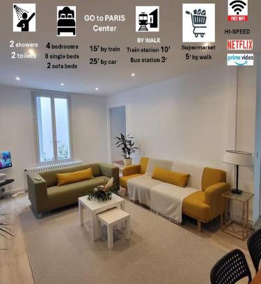 Vitry-sur-Seine Casa | Maison COSY 15 mn PARIS - Linges Hotel Confort