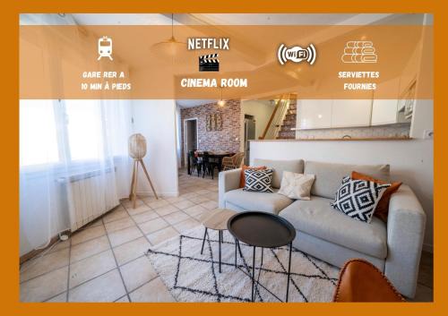 Houilles Casa | Maison de Brique- CINEMA ROOM-BABY-FOOT - 10min à pieds Gare RER A- TRÈS PROCHE ARENA LA DEFENSE ET PARIS