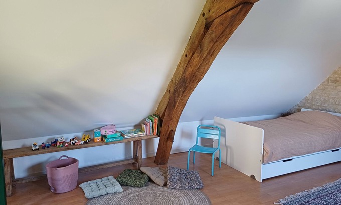 Champfleur Cabaña | Maison de Campagne Rénovée au Cœur D'un Domaine, Aire de Jeux, lit Rond