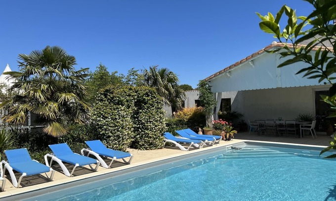 Saint-Georges-du-Bois Casa | Maison Individuelle, Preau Vers Piscine Privée Avec Plancha