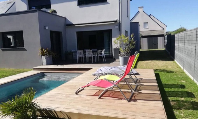 Guerande Casa | Maison Moderne Avec Piscine Chauffée, à 1km de L'avenue de Gaulle à La Baule