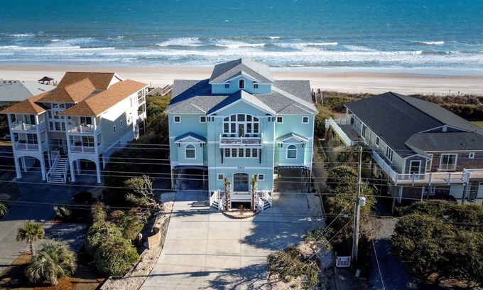 North Topsail Beach Casa | Majestic View - NEW LUXURY Oceanfront Home - Pool, Hot Tub, Theater, Elevator