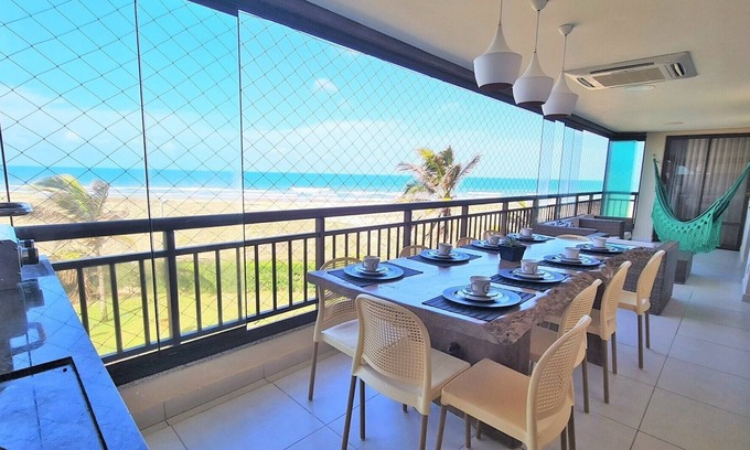 Aquiraz Apartamento | Mandara Lanai Completo Frente Mar Com Vista Incrível (3 suítes, 142m)