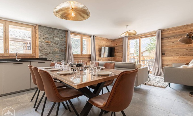 Bonneval-sur-Arc Apartamento | Marmotton 101 - Apartment next to the slopes with Nordic bath