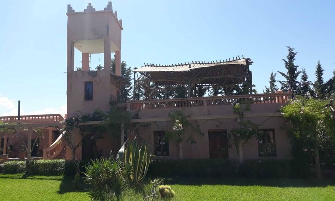 Sidi Abdallah Ghiat Casa | Habitación Riad Marrakech con vistas a la montaña y a la piscina