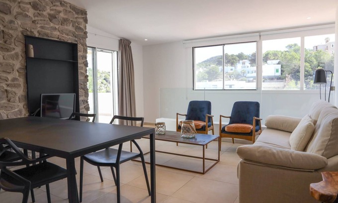 Cala Vadella Villa | Masterful Ibiza Apartment | Apartment Grey | 2 Bedroom Suite | Private Furnished Terrace | Carrer de Pollença | Cala Vadella