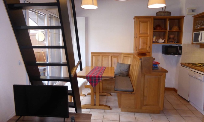 Les Contamines-Montjoie Apartamento | Estudio mezzanine para 4 en Les Contamines-Montjoie con garaje
