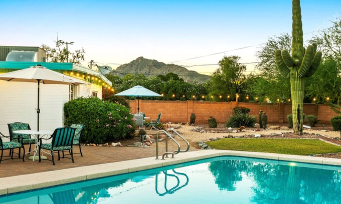 Southwest Village Casa | Mid-Century modern home in Old Town with yard, pool, games & alfresco dining