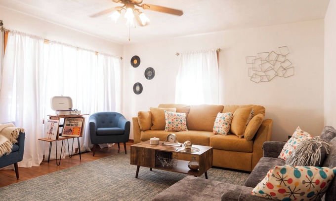 Bedford Casa | Mid Century Themed Limestone Cottage - 2 Bedrooms Sleeps 6 - Pets Welcome!